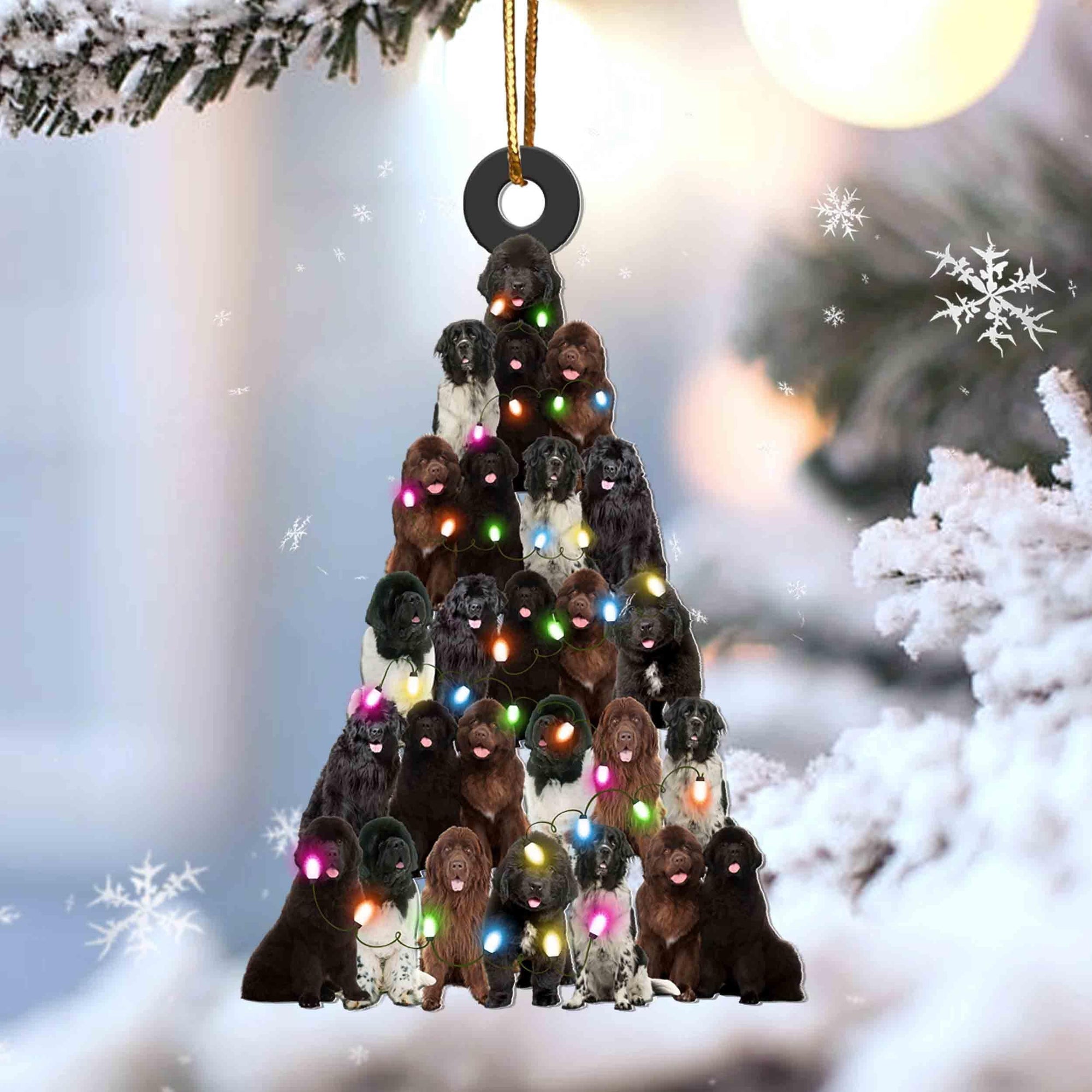 Newfoundland dog lovely tree gift for french newfoundland dog lover gift for dog lover ornament