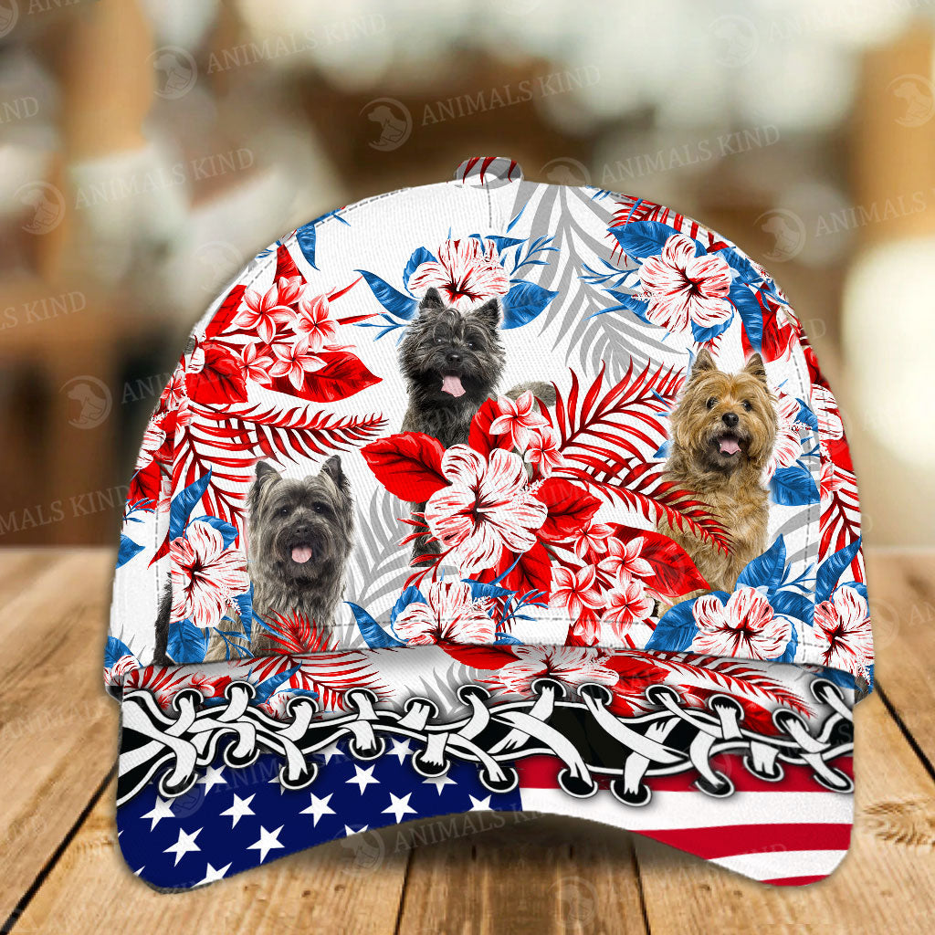 Cairn Terrier - American Flag Cap