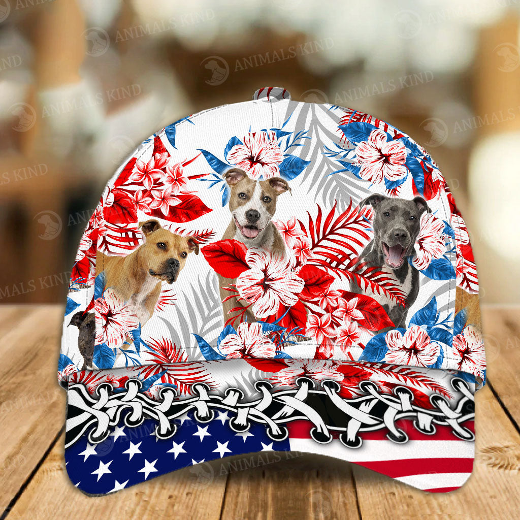 American Staffordshire Terrier - American Flag Cap