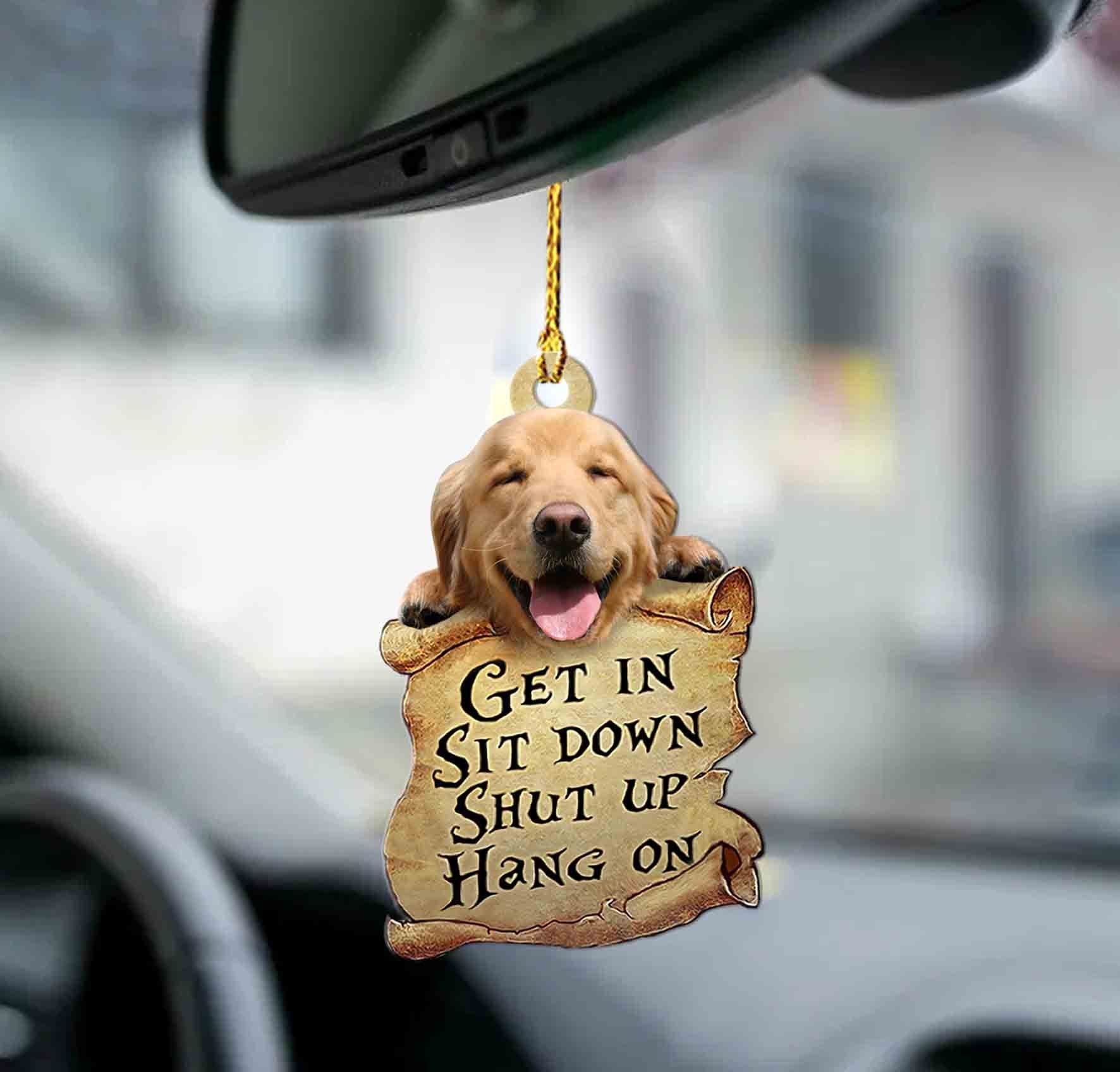 Golden retriever get in golden retriever lover two sided ornament