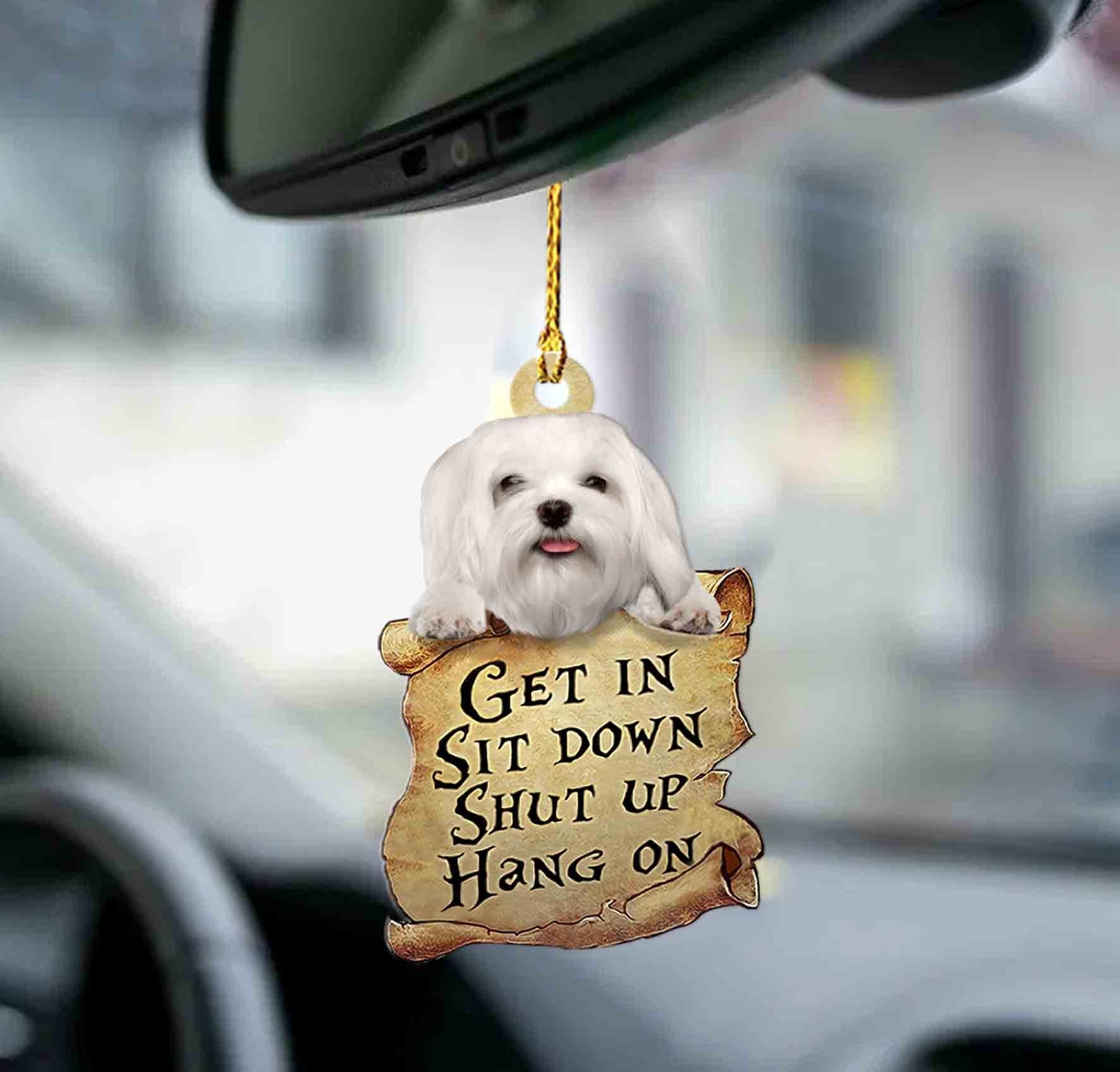 Maltese get in maltese lover two sided ornament