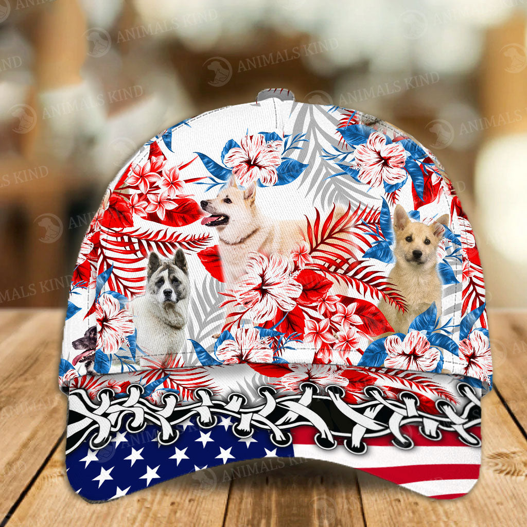 Norwegian Buhund - American Flag Cap