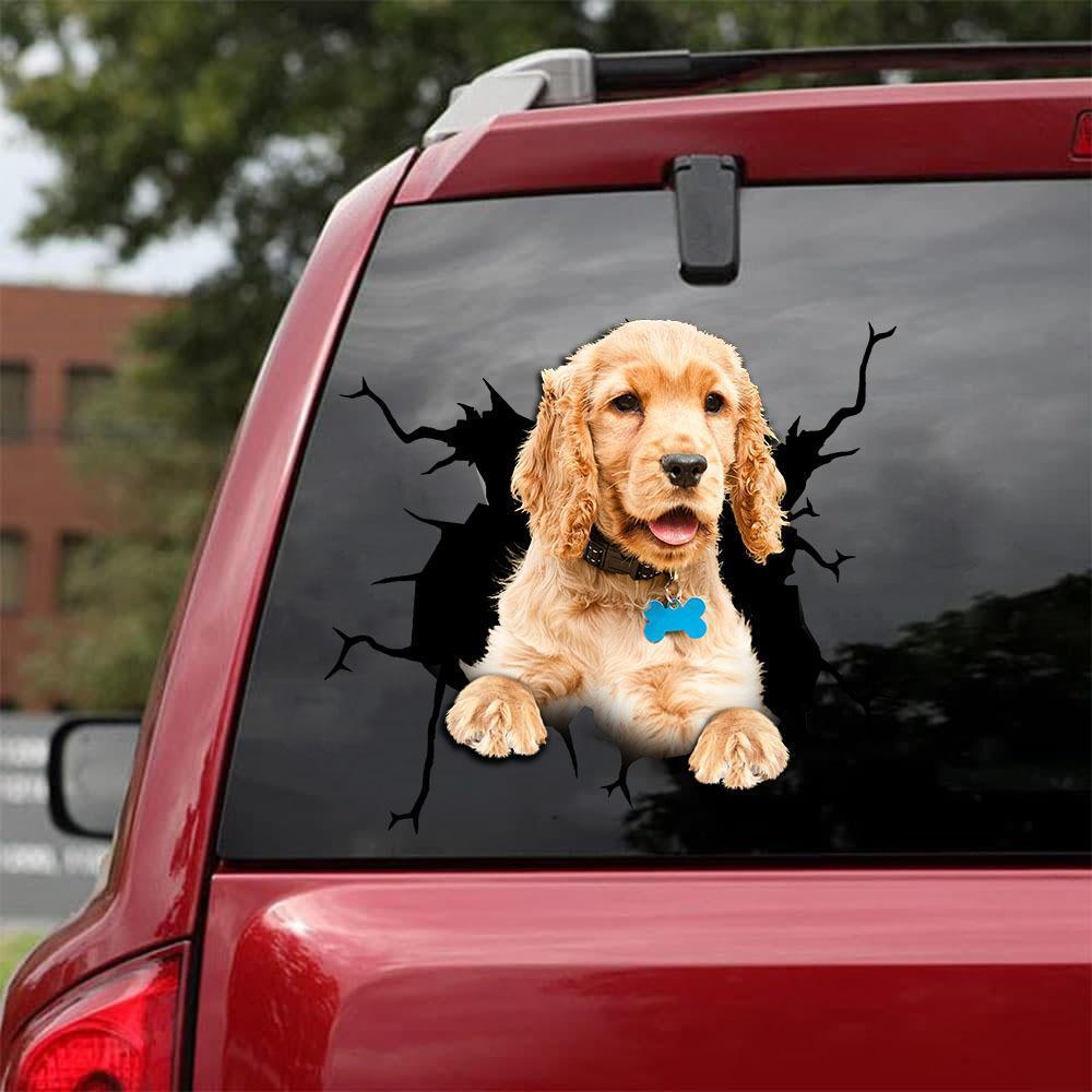 Cocker Spaniel Crack Car Sticker, Toilet Sticker, Fridge Sticker 25