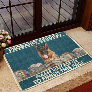 Bugybox 3D German Shepherd Probably Reading Please Wait Doormat