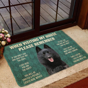 Bugybox 3D Please Remember Schipperke Dogs House Rules Doormat