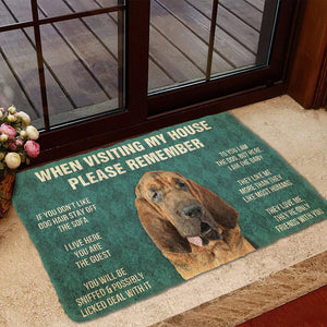 Bugybox 3D Please Remember Bloodhound Dogs House Rules Doormat