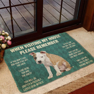 Bugybox 3D Please Remember American Staffordshire Terrier Puppy Dogs House Rules Doormat