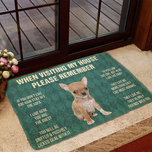 Bugybox 3D Please Remember Chihuahua Puppy Dogs House Rules Doormat