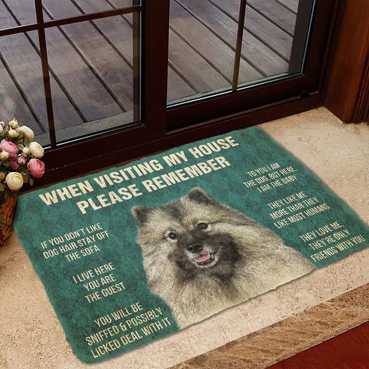 Bugybox 3D Please Remember Keeshond House Rules Doormat