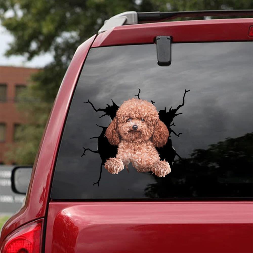 Poodle Crack Car Sticker, Toilet Sticker, Fridge Sticker 42