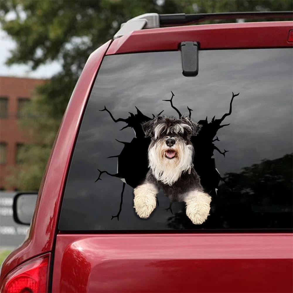 Schnauzer  Crack Car Sticker, Toilet Sticker, Fridge Sticker 15