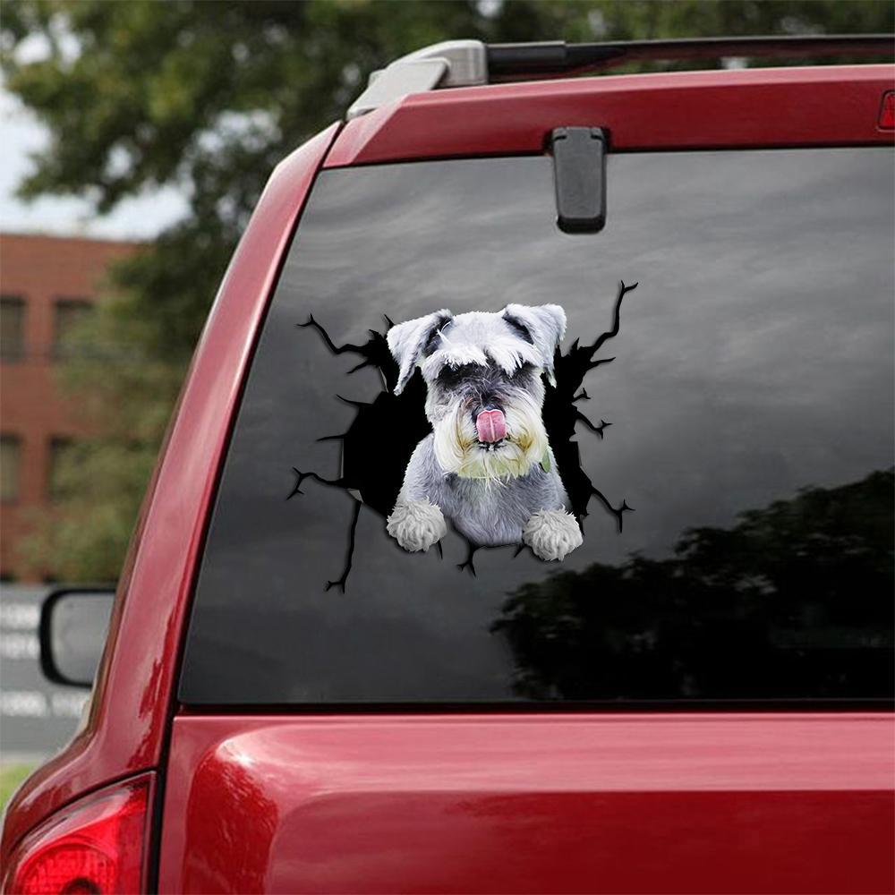 Schnauzer  Crack Car Sticker, Toilet Sticker, Fridge Sticker 11