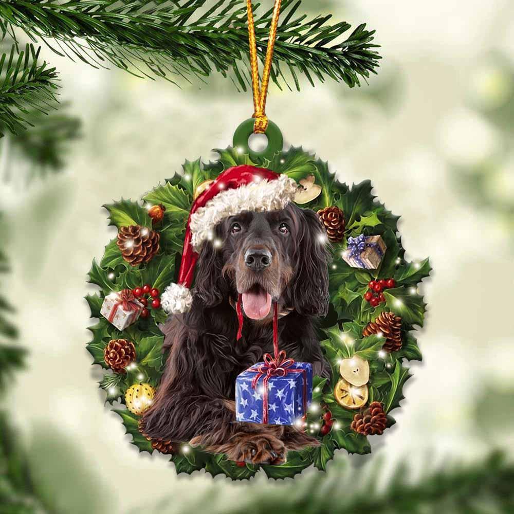 Gordon Setter and Christmas gift for her gift for him gift for Gordon Setter lover ornament