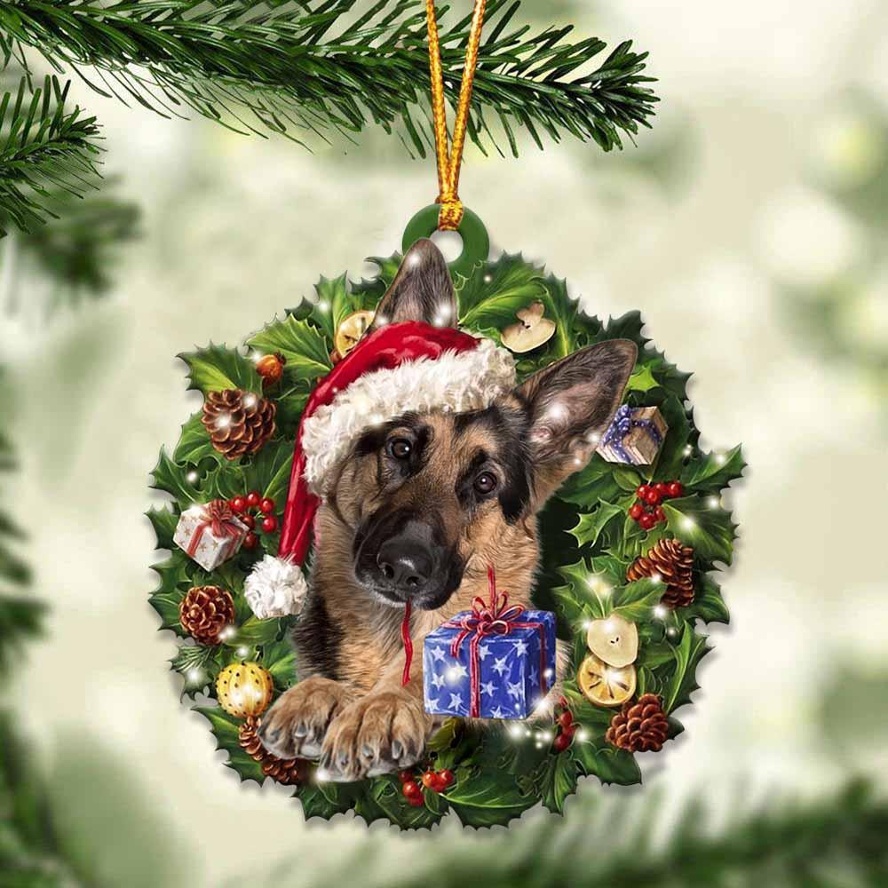 German Shepherd and Christmas gift for her gift for him gift for German Shepherd lover ornament