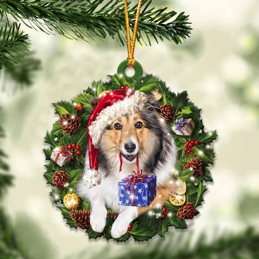 Sheltie and Christmas gift for her gift for him gift for Sheltie lover ornament