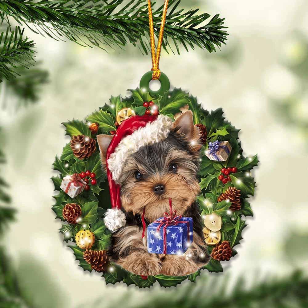 Yorkshire Terrier and Christmas gift for her gift for him gift for Yorkshire Terrier lover ornament