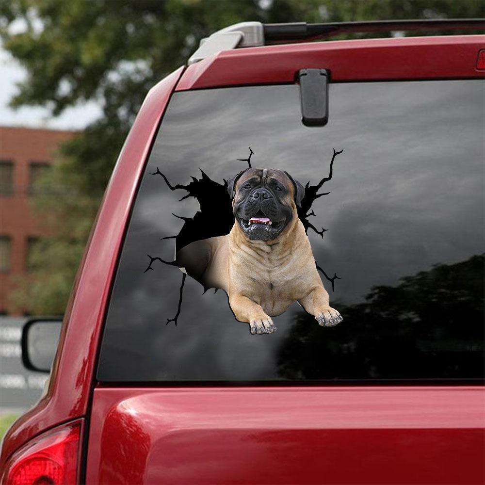 Bull Mastiff Crack Car Sticker, Toilet Sticker, Fridge Sticker 9