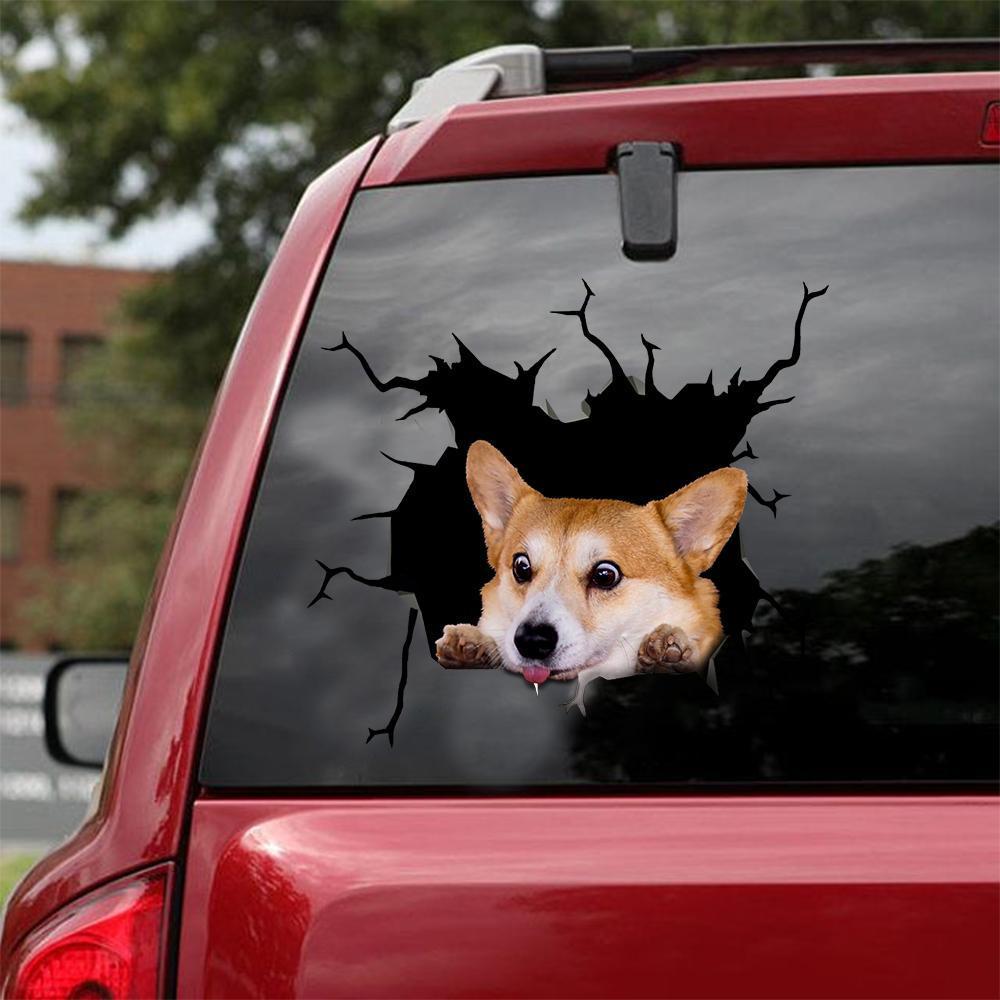 Welsh Corgi Crack Car Sticker, Toilet Sticker, Fridge Sticker 6