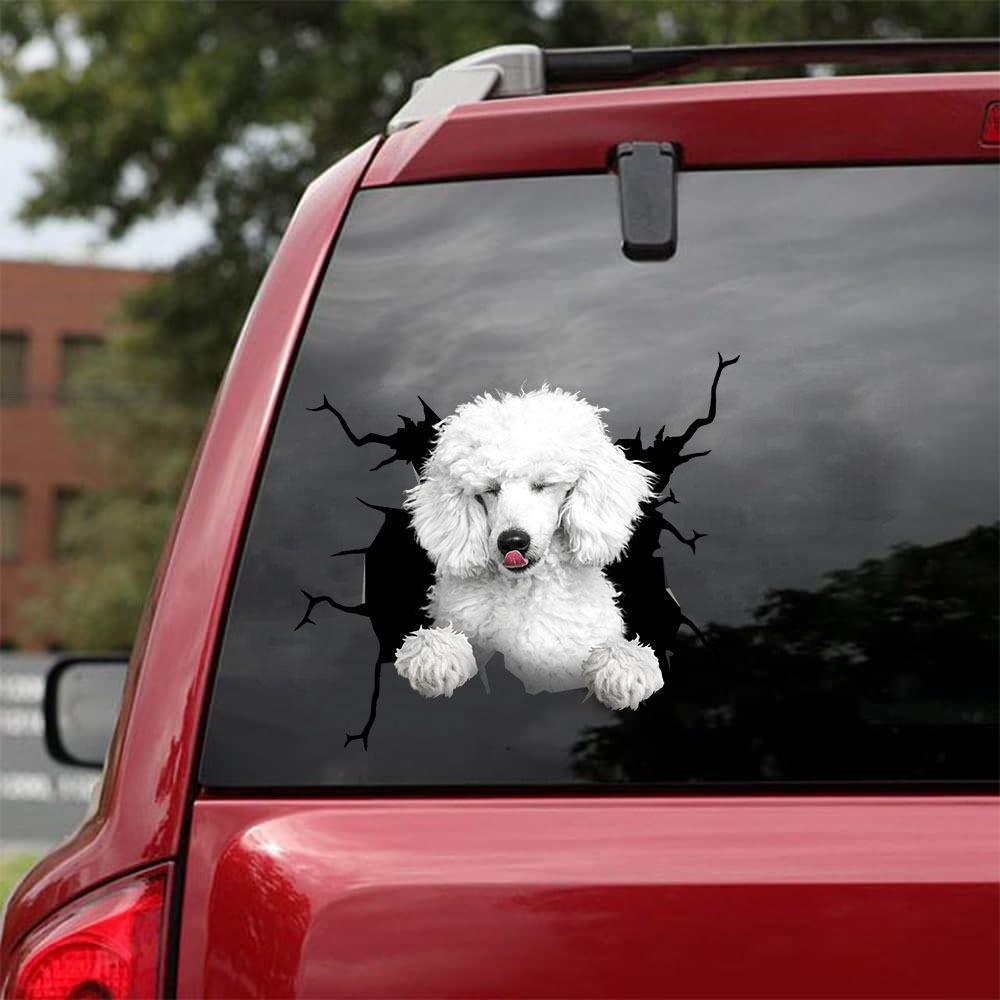 Poodle Crack Car Sticker, Toilet Sticker, Fridge Sticker 41