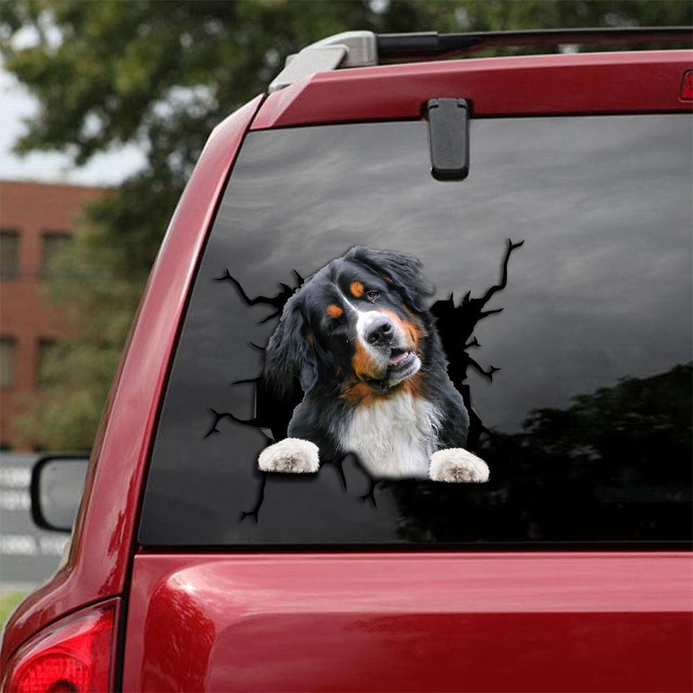 Bernese Mountain Crack Car Sticker, Toilet Sticker, Fridge Sticker 2