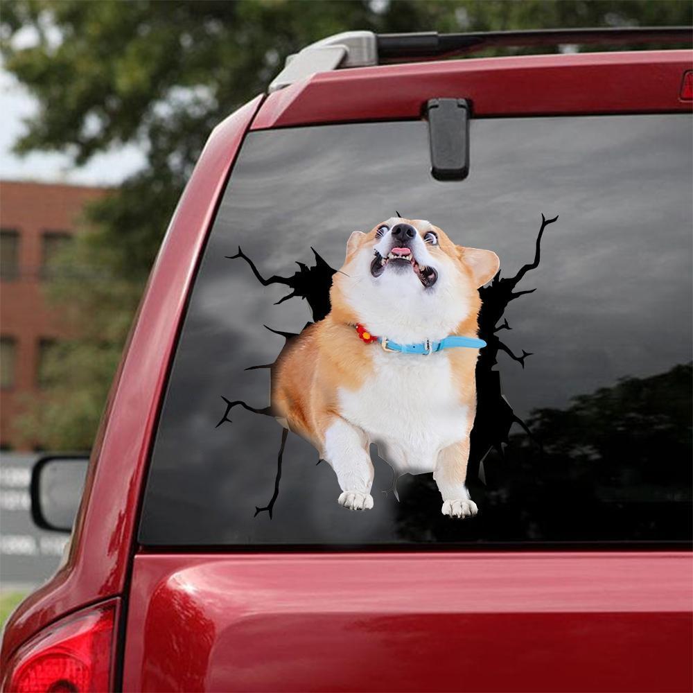 Welsh Corgi Crack Car Sticker, Toilet Sticker, Fridge Sticker 13