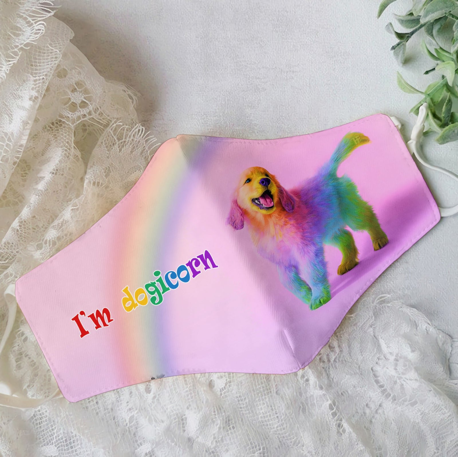 Premium Dogicorn Pink EZ09 0807 Face Mask