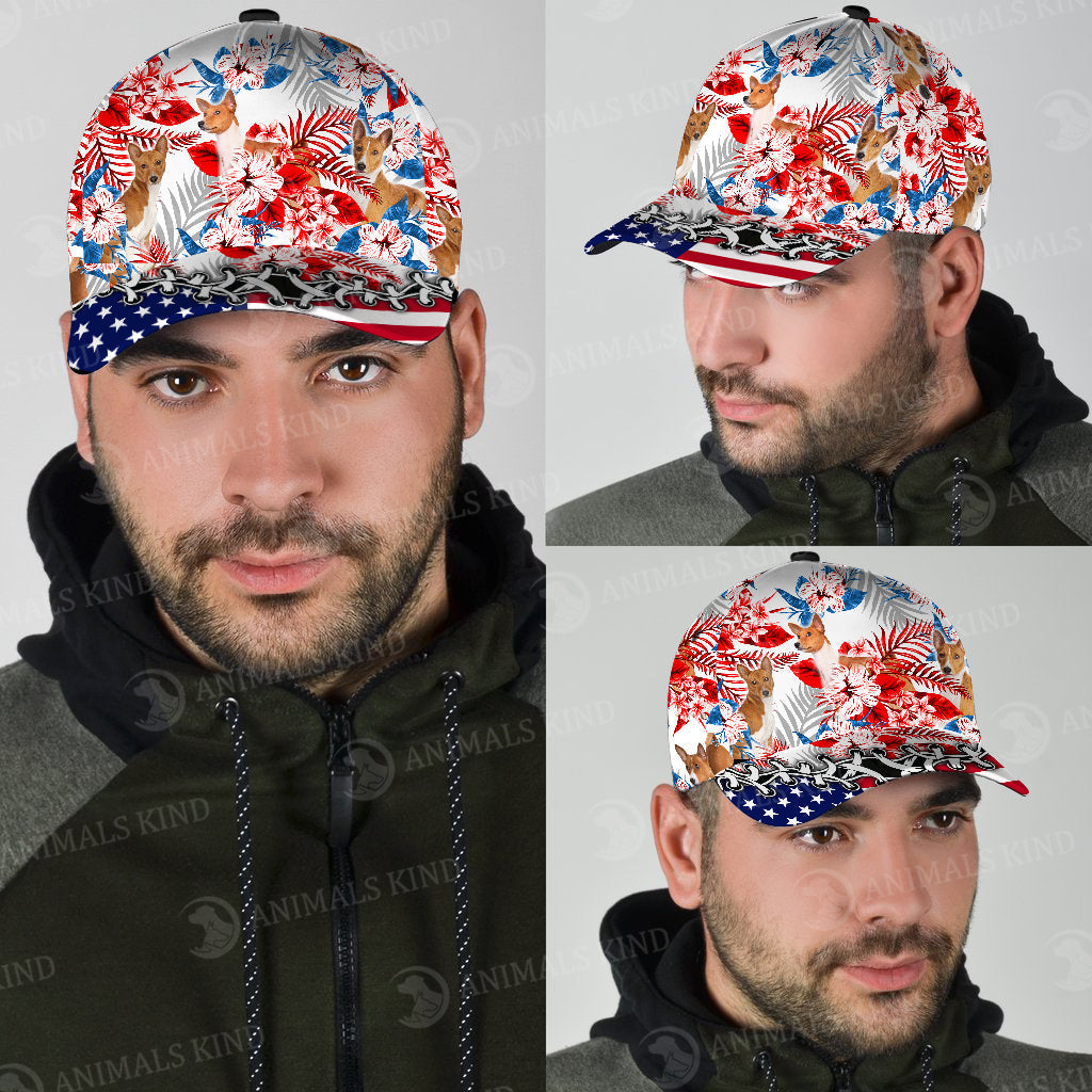 Basenji - American Flag Cap