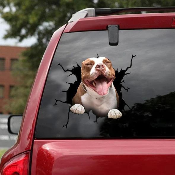 PITBULL CRACK CAR STICKER DOGS LOVER 5