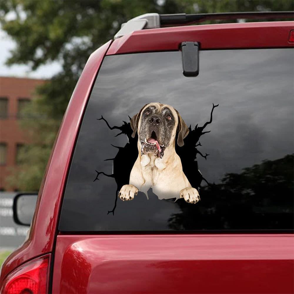 English Mastiff Crack Car Sticker, Toilet Sticker, Fridge Sticker 6