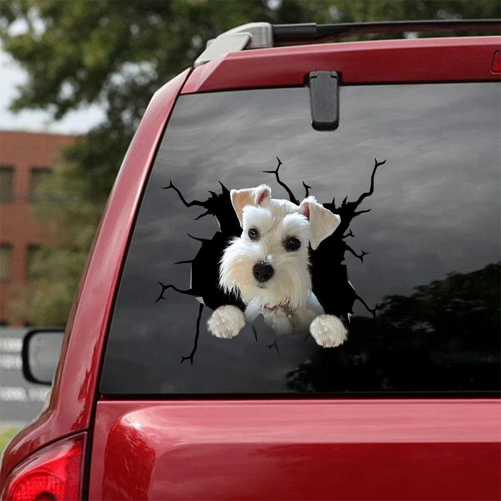 Schnauzer  Crack Car Sticker, Toilet Sticker, Fridge Sticker 4