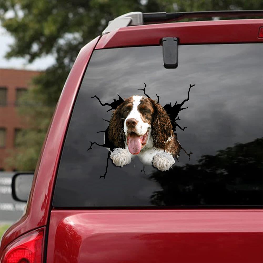 English Springer Spaniel Crack Car Sticker, Toilet Sticker, Fridge Sticker 9