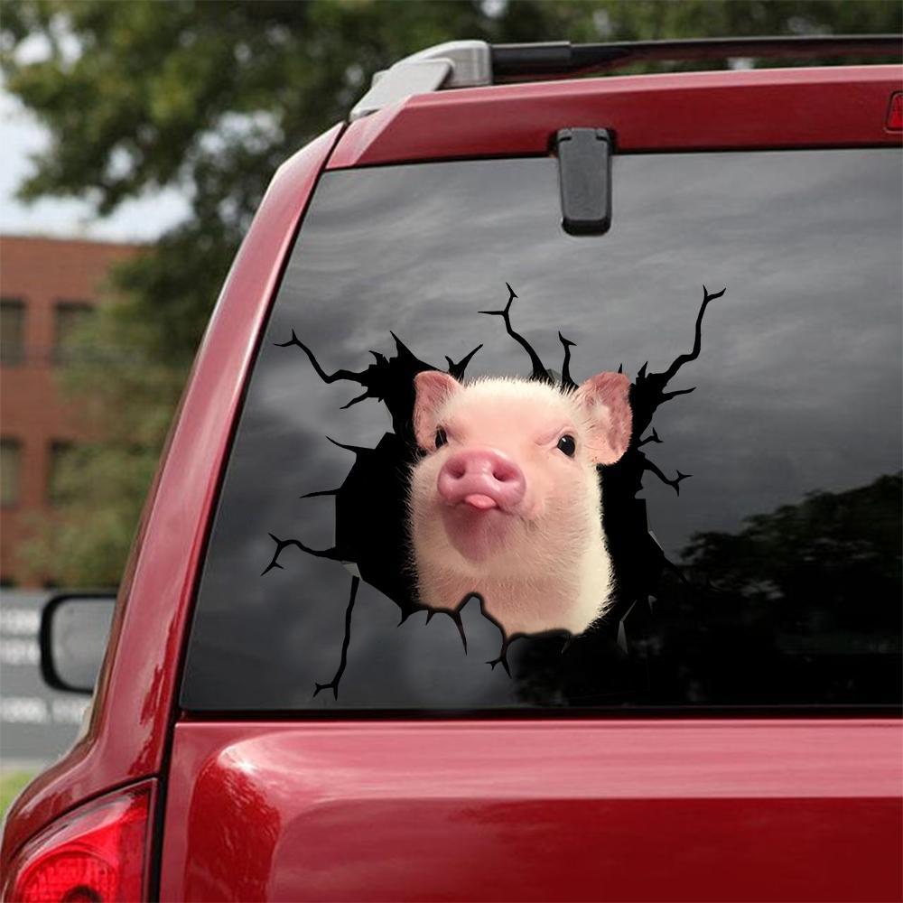 CUTE PIG CRACK STICKER ANIMALS LOVER 6