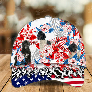 Portuguese Water Dog - American Flag Cap