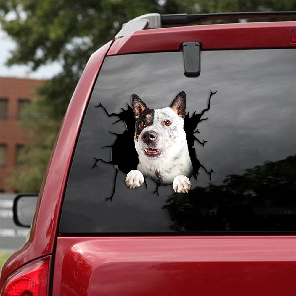 Australian Cattle Dog Crack Car Sticker 2