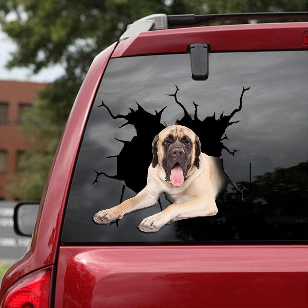 English Mastiff Crack Car Sticker, Toilet Sticker, Fridge Sticker 10