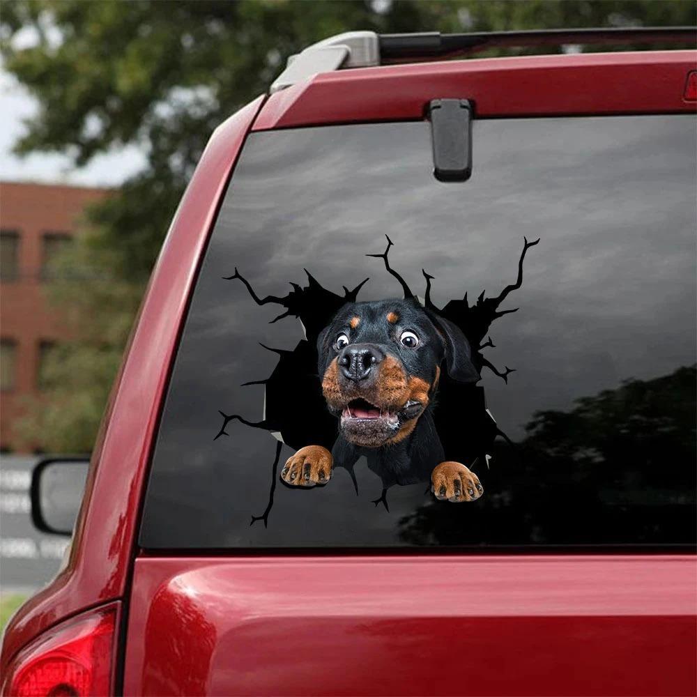 ROTTWEILER CRACK CAR STICKER 24