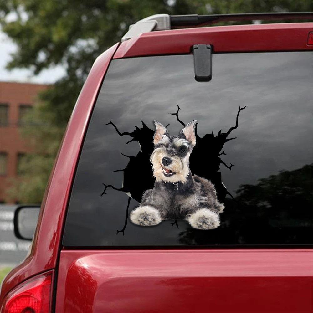 Schnauzer  Crack Car Sticker, Toilet Sticker, Fridge Sticker 16