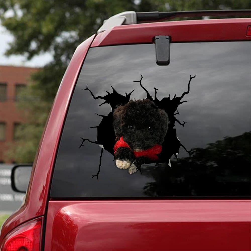 Poodle Crack Car Sticker, Toilet Sticker, Fridge Sticker 22