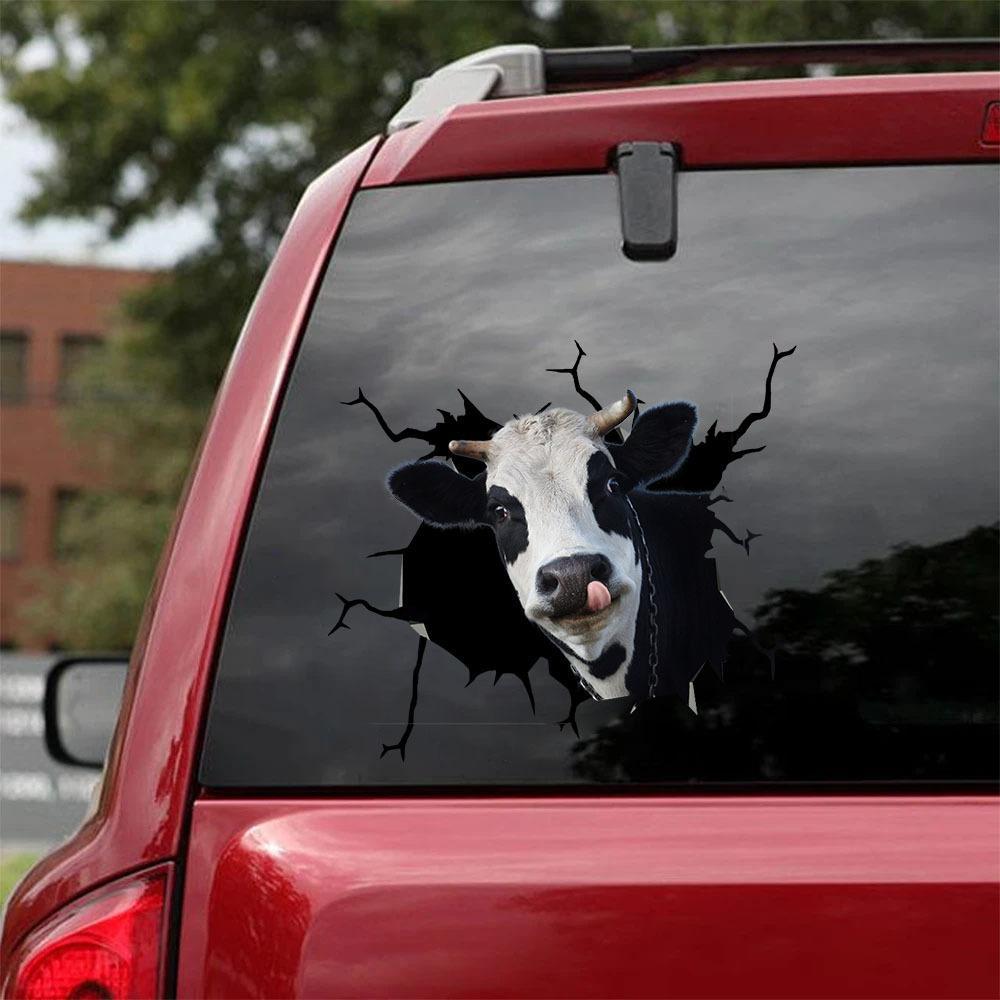 DAIRY COW CRACK STICKER CATTLE LOVER