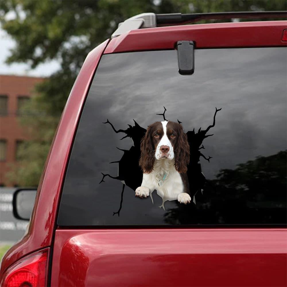 ENGLISH SPRINGER SPANIEL CRACK CAR STICKER 1