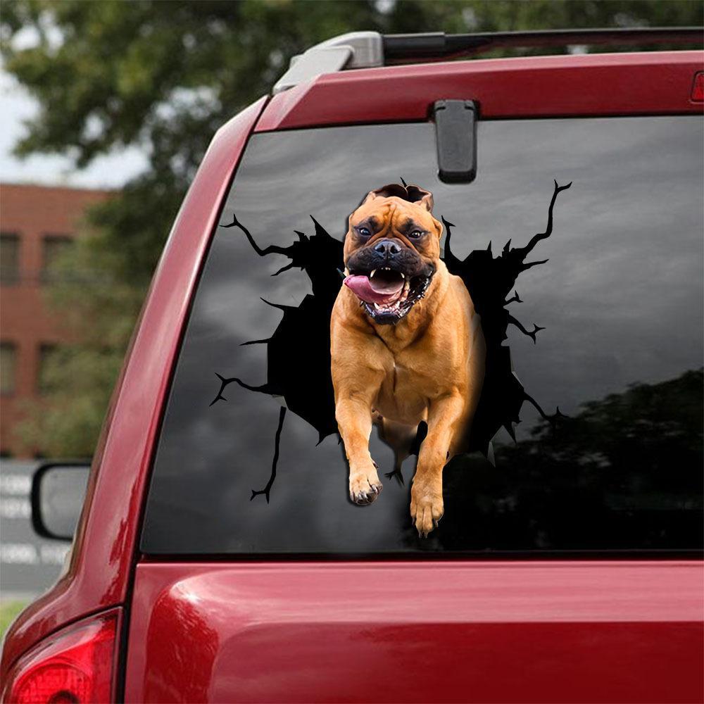 Bull Mastiff Crack Car Sticker, Toilet Sticker, Fridge Sticker 4