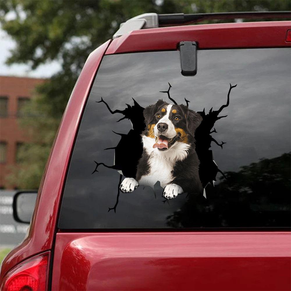 Bernese Mountain Crack Car Sticker, Toilet Sticker, Fridge Sticker 5