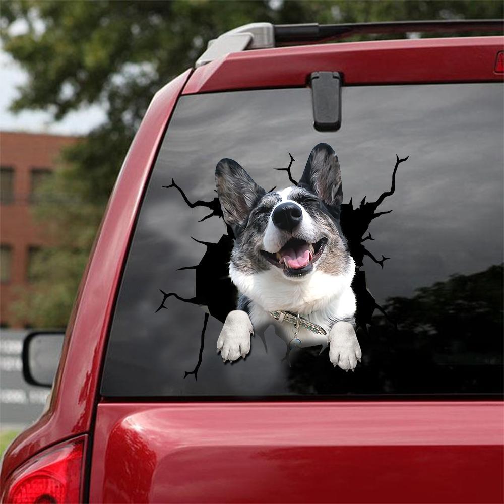 Welsh Corgi Crack Car Sticker, Toilet Sticker, Fridge Sticker 15