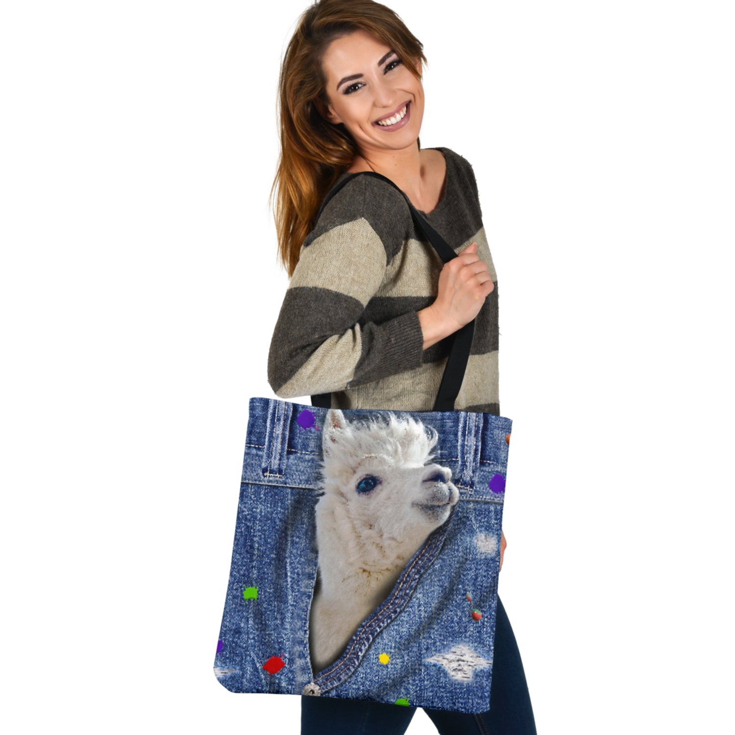 ALPACA-The Rainbow-Cloth Tote Bag