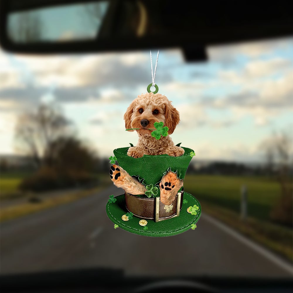 APRICOT Cockapoo-Patrick Hat-Two Sided Ornament