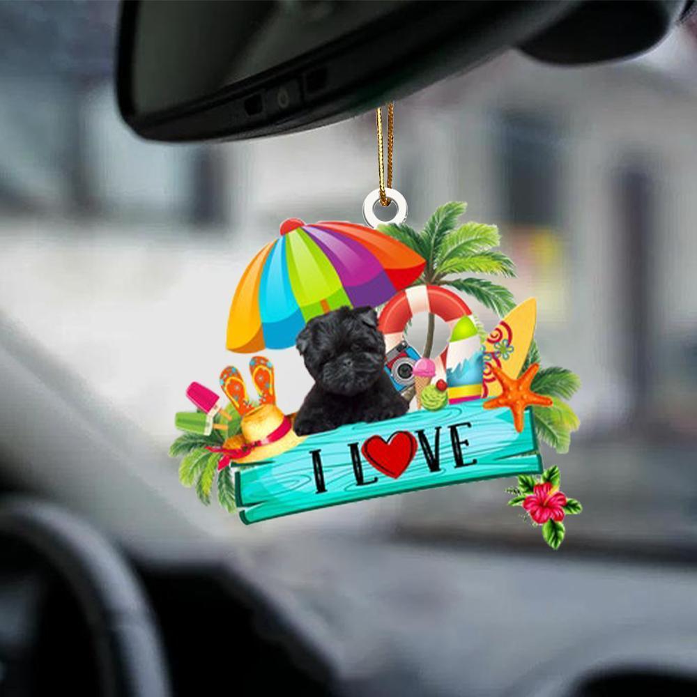 Affenpinscher-I Love Summer-Two Sided Ornament