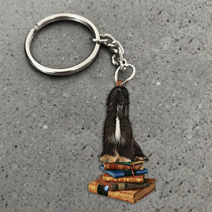 Afghan Hound2-Sit On The Book-Flat Acrylic Keychain