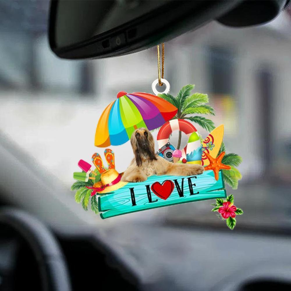 Afghan Hound-I Love Summer-Two Sided Ornament