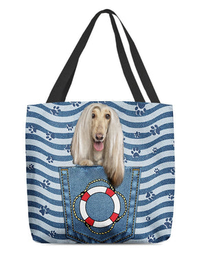 Afghan Hounds On Board-Cloth Tote Bag