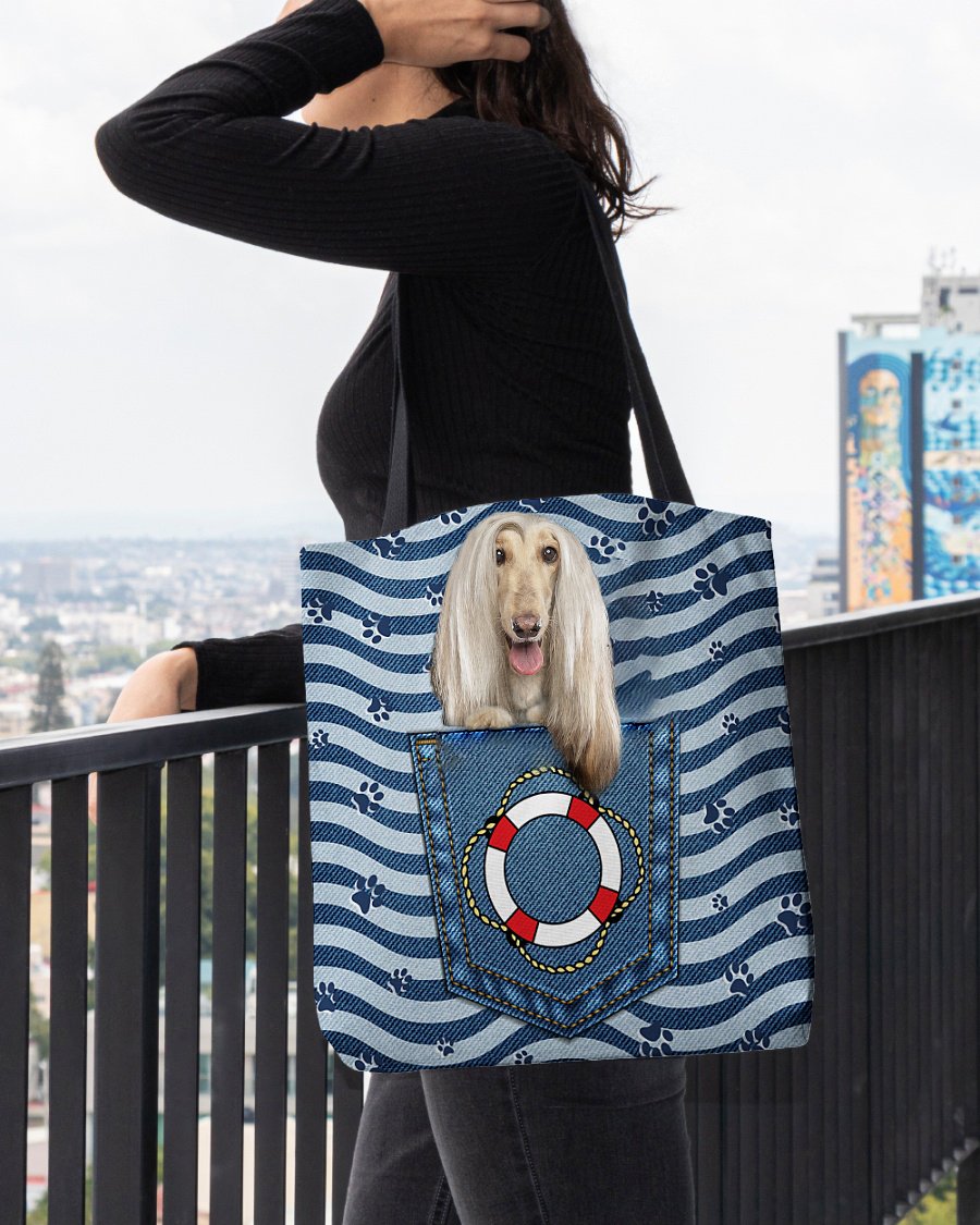 Afghan Hounds On Board-Cloth Tote Bag